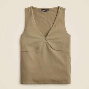 J. Crew Stretch Cotton-blend V-neck Top
